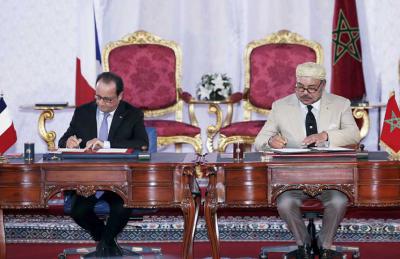 الرئيس الفرنسي مع العاهل المغربي في المغرب