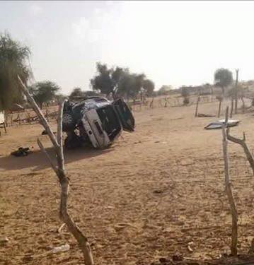 صورة السيارة التي كان يستقلها نجل الرئيس الموريتاني